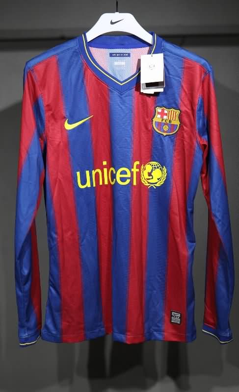 AAA(Thailand) Barcelona 2009/10 Home Long Sleeve Retro Soccer Jersey (Player)