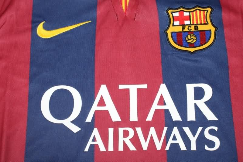 AAA(Thailand) Barcelona 2014/15 Home Long Sleeve Retro Soccer Jersey