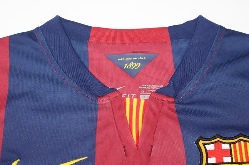 AAA(Thailand) Barcelona 2014/15 Home Long Sleeve Retro Soccer Jersey