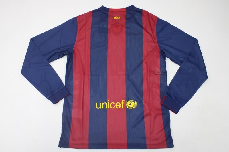 AAA(Thailand) Barcelona 2014/15 Home Long Sleeve Retro Soccer Jersey