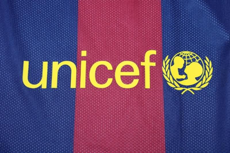 AAA(Thailand) Barcelona 2014/15 Home Long Sleeve Retro Soccer Jersey