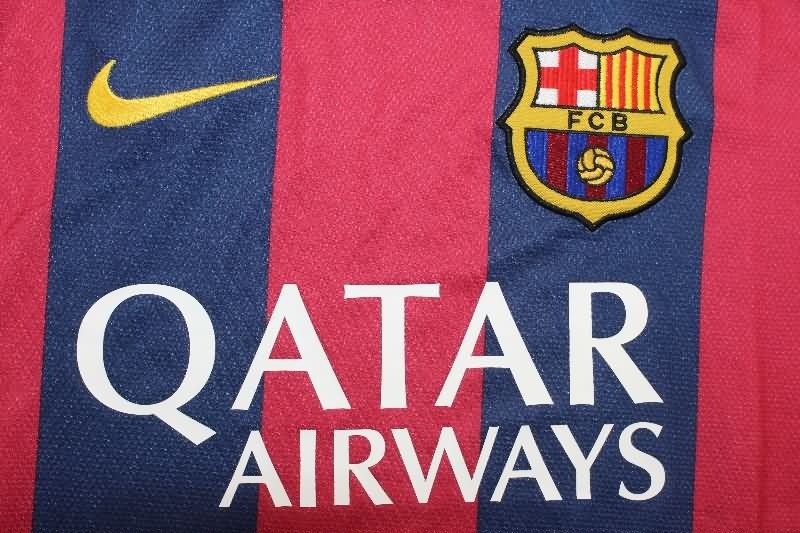 AAA(Thailand) Barcelona 2014/15 Home Long Sleeve Retro Soccer Jersey (Player)
