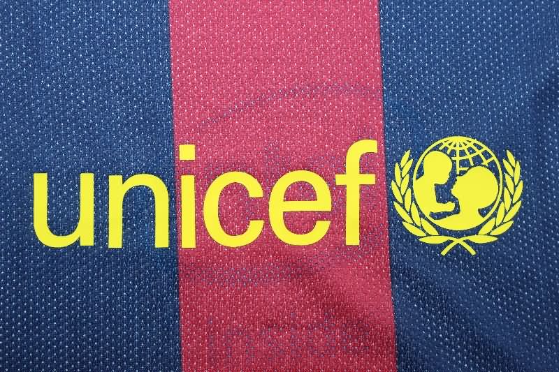 AAA(Thailand) Barcelona 2014/15 Home Long Sleeve Retro Soccer Jersey (Player)