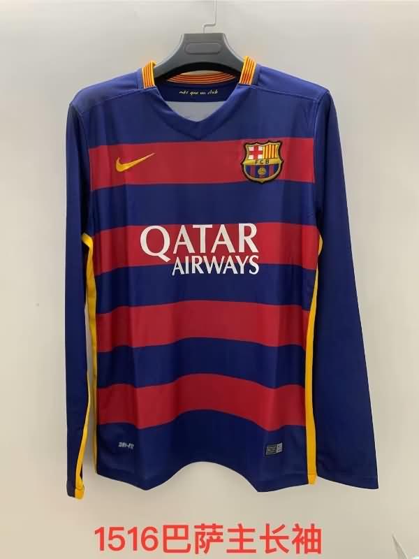 AAA(Thailand) Barcelona 2015/16 Home Retro Long Sleeve Soccer Jersey