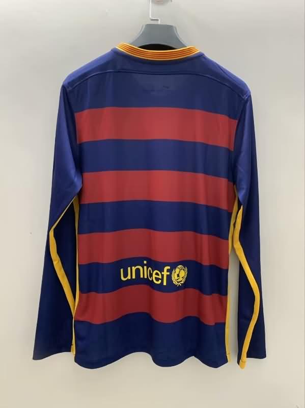 AAA(Thailand) Barcelona 2015/16 Home Retro Long Sleeve Soccer Jersey