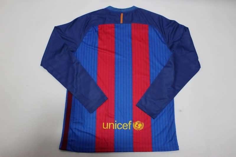 AAA(Thailand) Barcelona 2016/17 Home Long Sleeve Retro Soccer Jersey