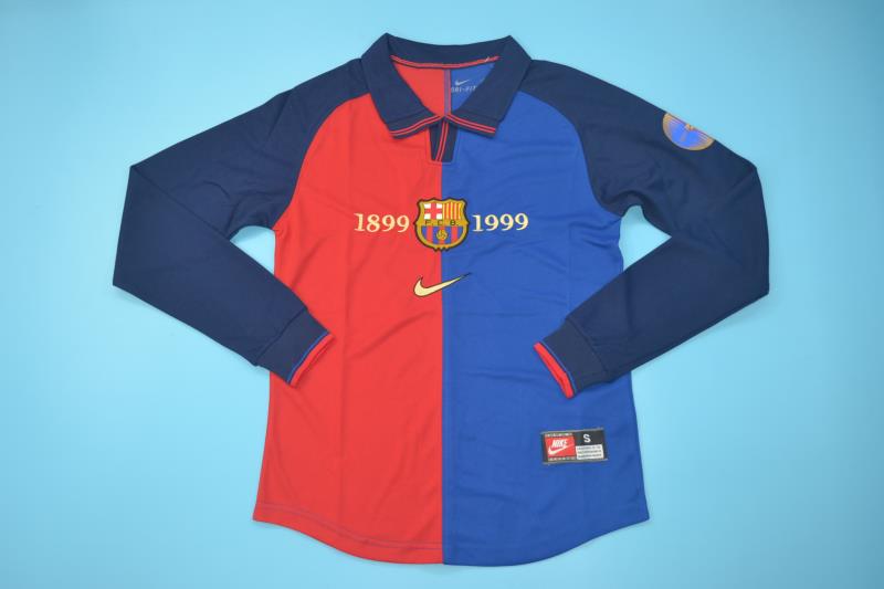 AAA(Thailand) Barcelona 1999/00 Home Retro Soccer Jersey(L/S)