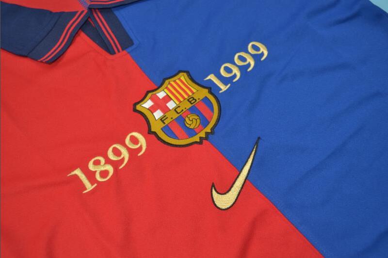 AAA(Thailand) Barcelona 1999/00 Home Retro Soccer Jersey(L/S)