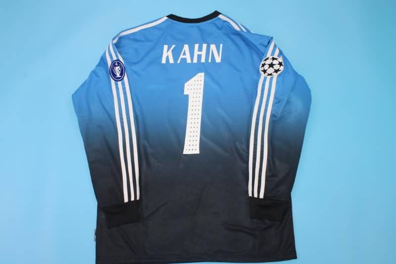 AAA(Thailand) Bayern Munich 2002/03 Goalkeeper Black Blue Long Retro Soccer Jersey