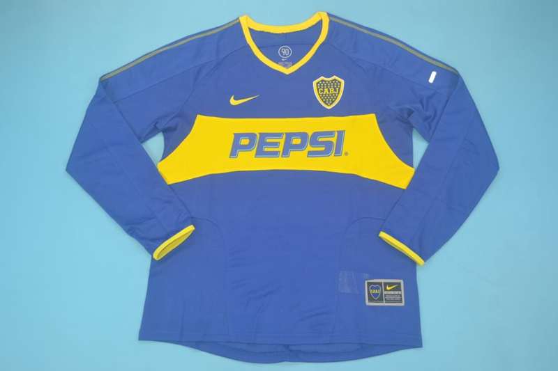 AAA(Thailand) Boca Juniors 2003 Home Long Retro Soccer Jersey