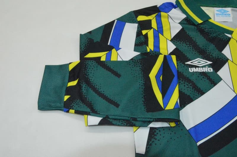 AAA(Thailand) Brazil 1994 Goalkeeper Green Retro Long Soccer Jersey