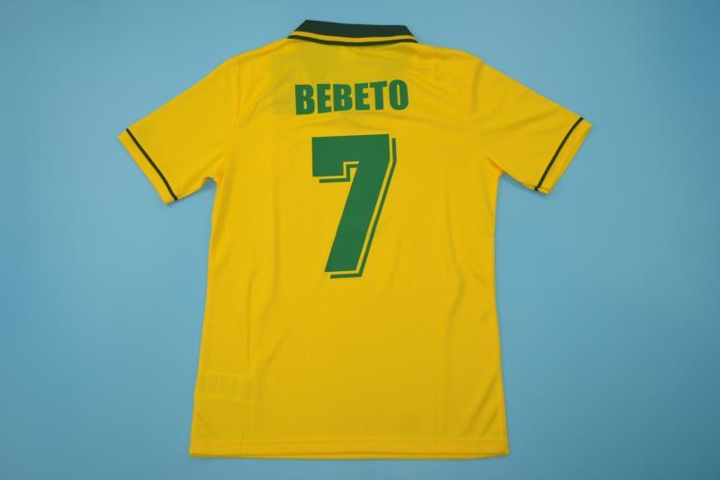 AAA(Thailand) Brazil 1994 Retro Home Soccer Jersey