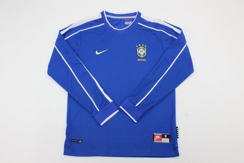 AAA(Thailand) Brazil 1998 Away Long Sleeve Retro Soccer Jersey