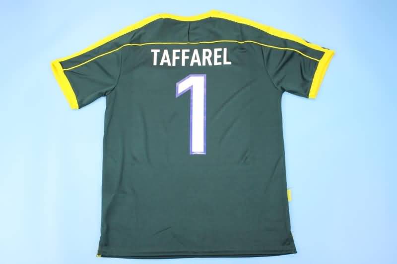 AAA(Thailand) Brazil 1998 Goalkeeper Dark Green Retro Soccer Jersey