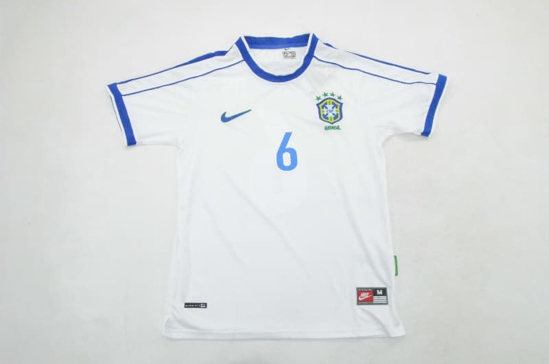 AAA(Thailand) Brazil 1998 Goalkeeper White Retro Soccer Jersey