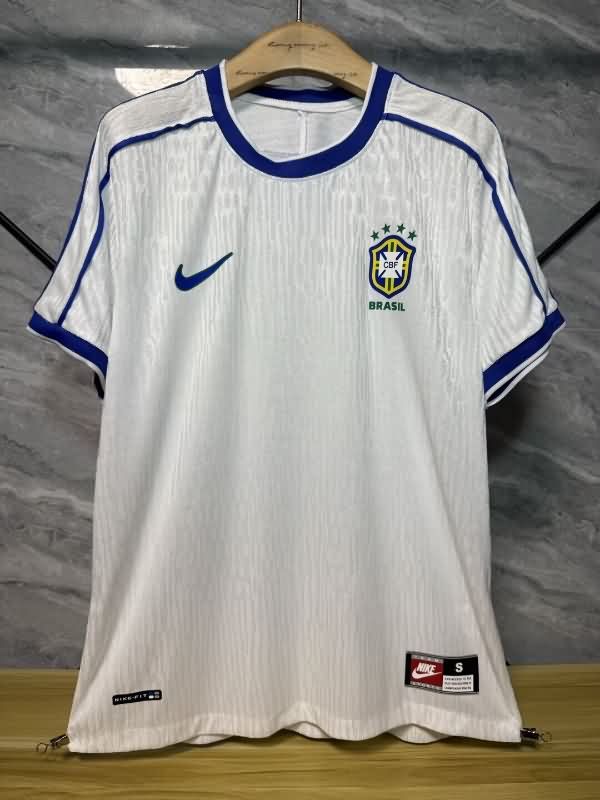 AAA(Thailand) Brazil 1998 Goalkeeper White Retro Soccer Jersey (Player)