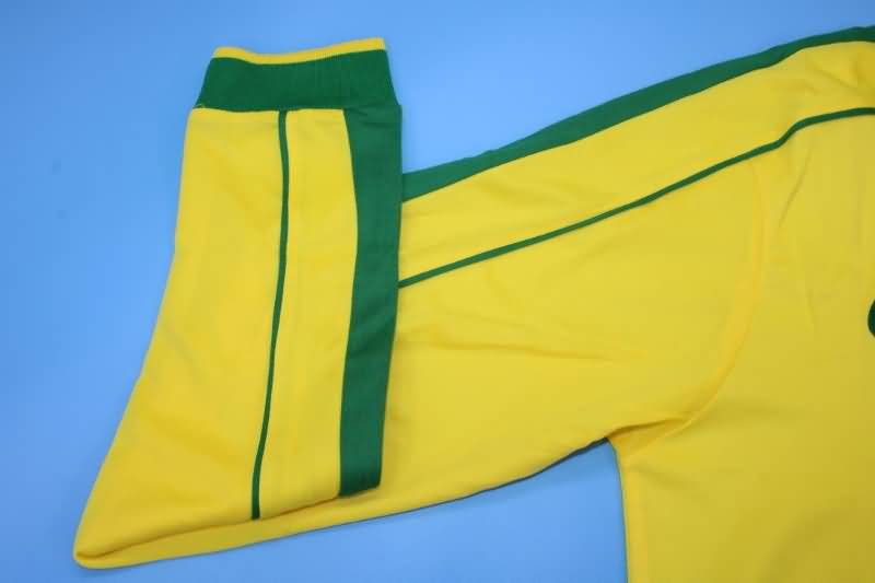 AAA(Thailand) Brazil 1998 Retro Home Long Slevee Soccer Jersey