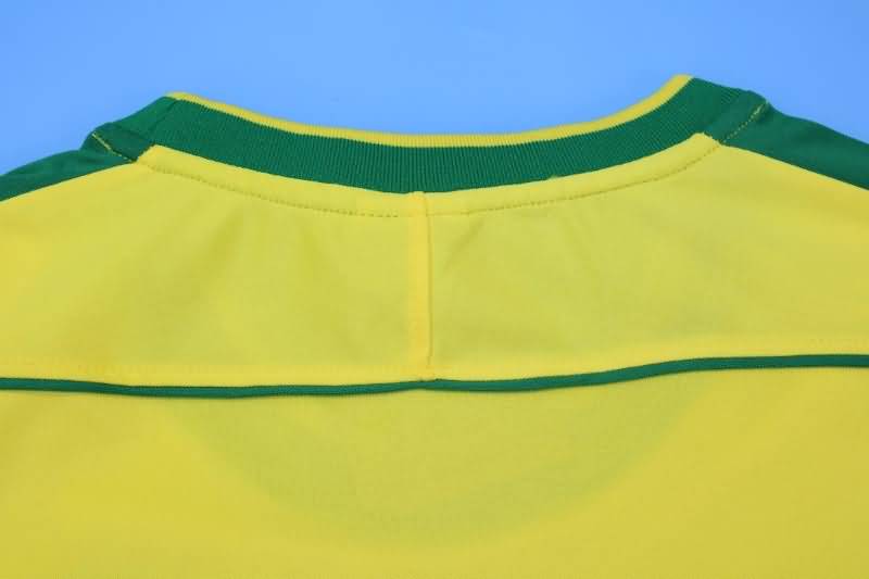 AAA(Thailand) Brazil 1998 Retro Home Long Slevee Soccer Jersey