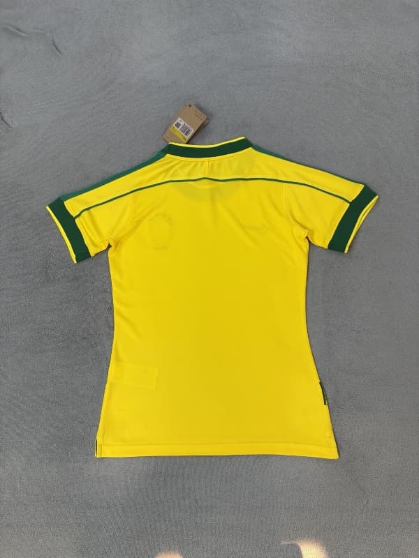 AAA(Thailand) Brazil 1998 Home Retro Women Soccer Jersey