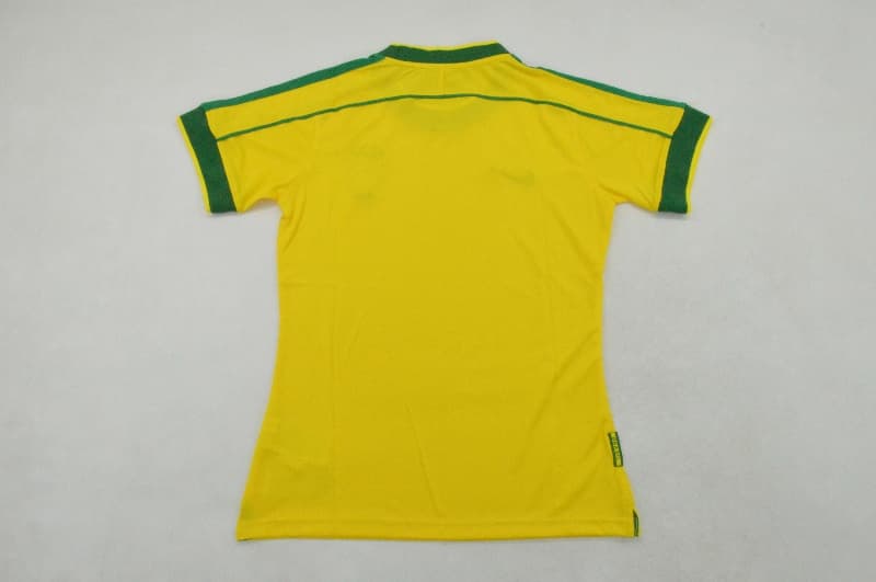 AAA(Thailand) Brazil 1998 Home Retro Women Soccer Jersey