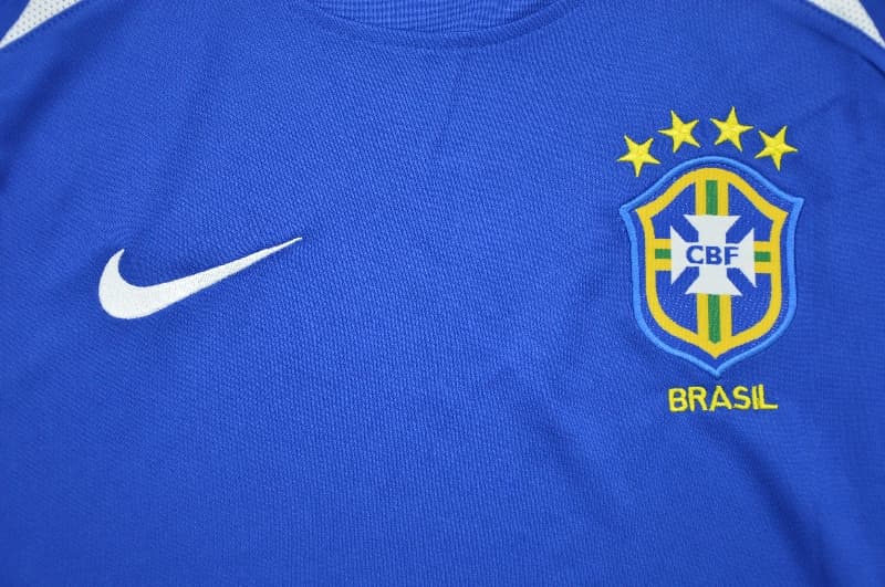 AAA(Thailand) Brazil 2002 Away Long Sleeve Retro Soccer Jersey