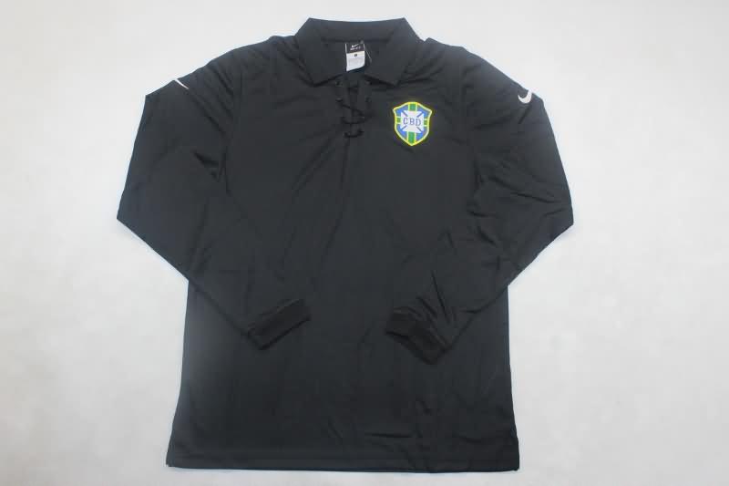 AAA(Thailand) Brazil 2004 Goalkeeper Black Long Sleeve Retro Soccer Jersey