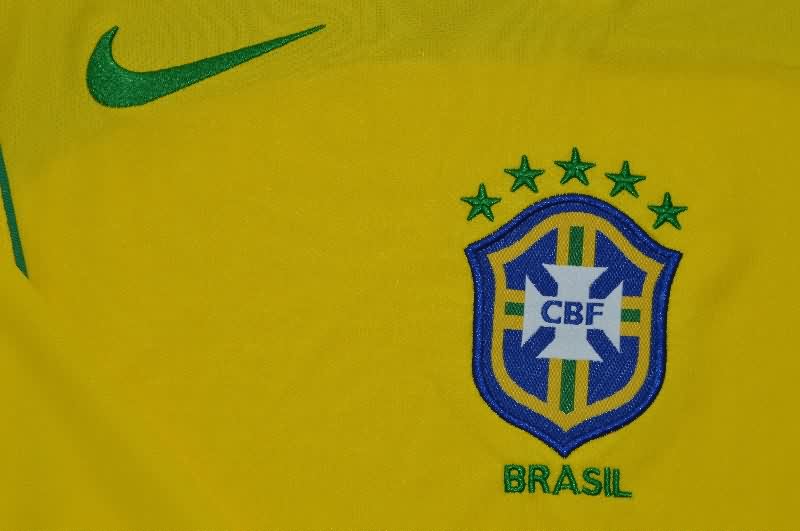 AAA(Thailand) Brazil 2004 Home Retro Long Sleeve Soccer Jersey