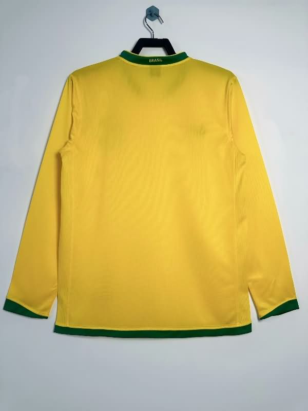 AAA(Thailand) Brazil 2006 Home Long Sleeve Retro Soccer Jersey