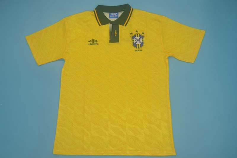 AAA(Thailand) Brazil 1991/93 Retro Home Soccer Jersey
