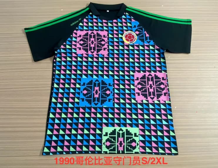 AAA(Thailand) Colombia 1990 Goalkeeper Retro Soccer Jersey