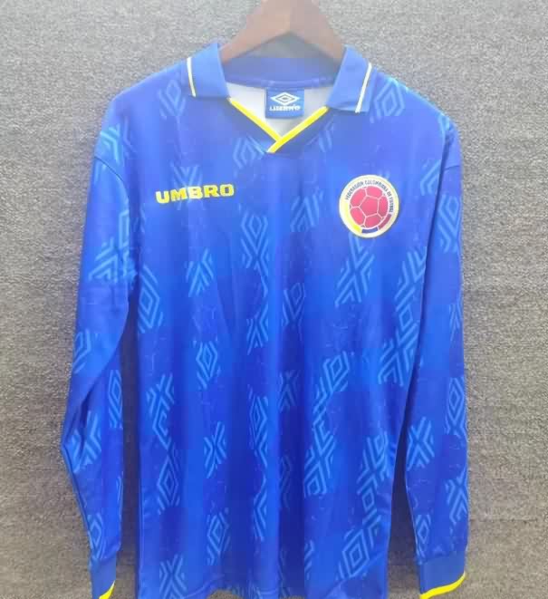 AAA(Thailand) Colombia 1994 Away Long Sleeve Retro Soccer Jersey