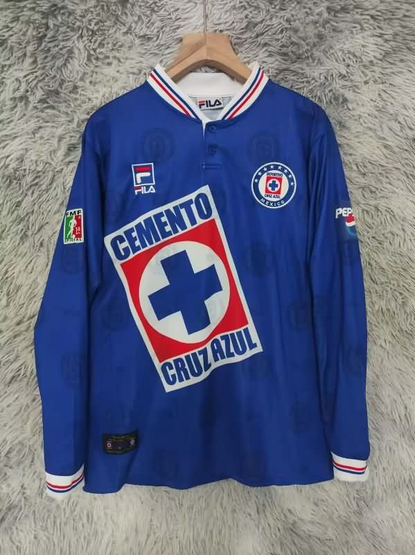 AAA(Thailand) Cruz Azul 1997/98 Home Retro Long Sleeve Soccer Jersey