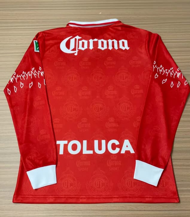 AAA(Thailand) Deportivo Toluca 1996/97 Home Retro Long Sleeve Soccer Jersey