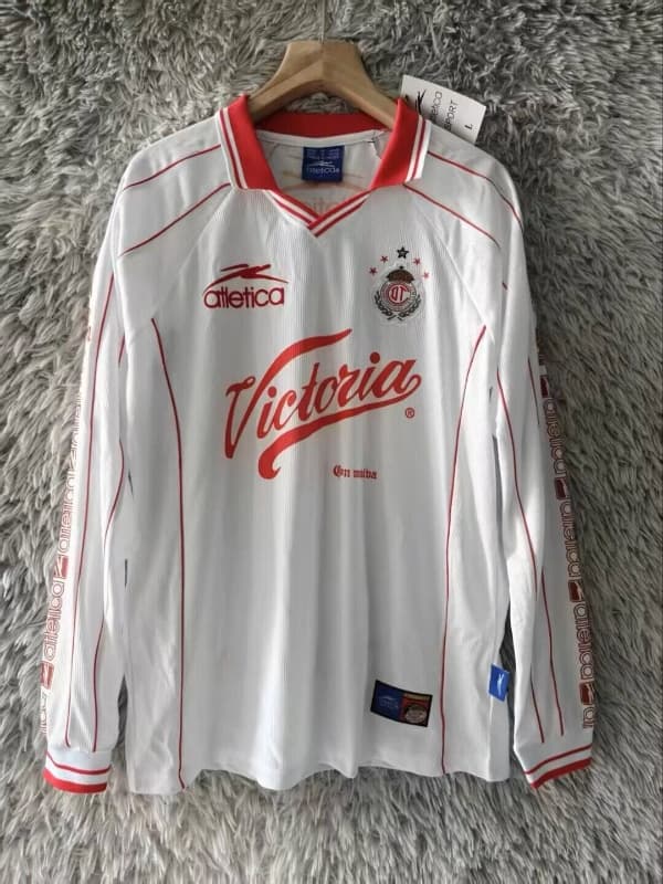 AAA(Thailand) Deportivo Toluca 1999/00 Away Retro Long Sleeve Soccer Jersey AAA(Thailand) Deportivo Toluca 1999/00 Away Retro Long Sleeve Soccer Jersey