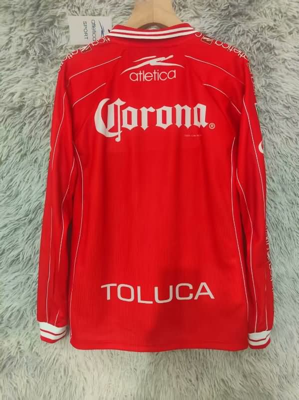 AAA(Thailand) Deportivo Toluca 1999/00 Home Retro Long Sleeve Soccer Jersey