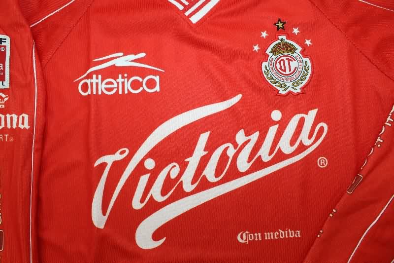 AAA(Thailand) Deportivo Toluca 1999/00 Home Retro Long Sleeve Soccer Jersey