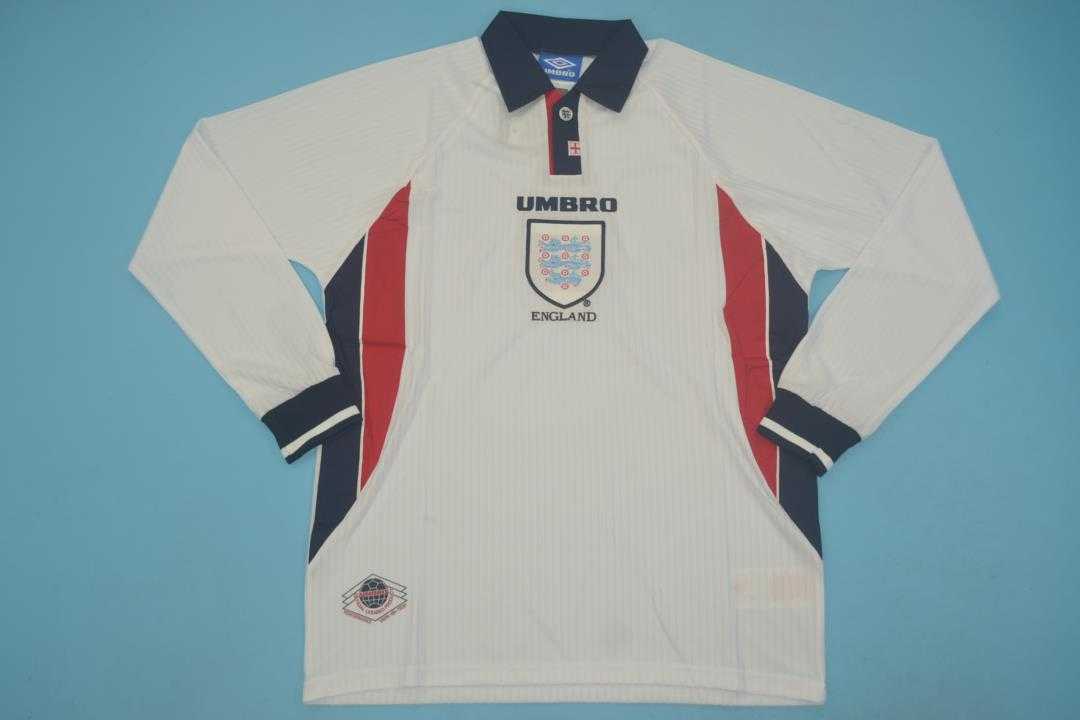 AAA(Thailand) England 1998 Home Retro Soccer Jersey(L/S)