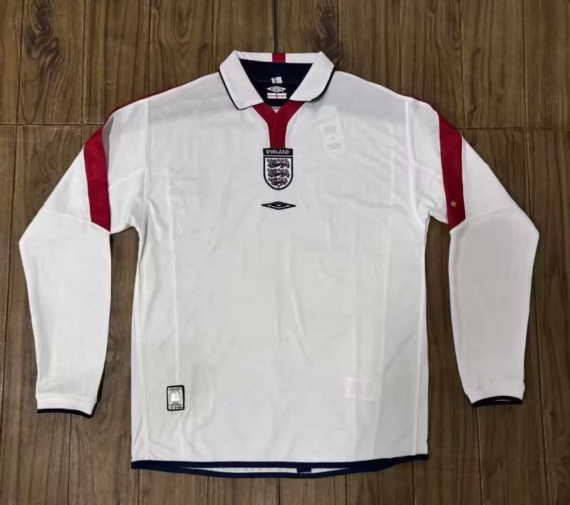 AAA(Thailand) England 2004 Home Long Sleeve Retro Soccer Jersey