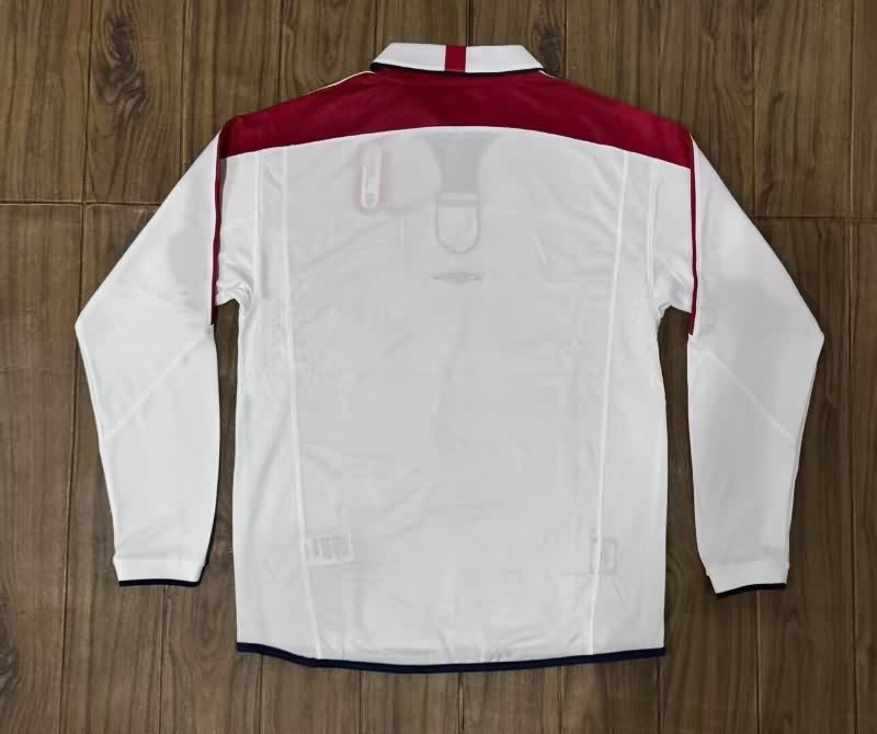 AAA(Thailand) England 2004 Home Long Sleeve Retro Soccer Jersey