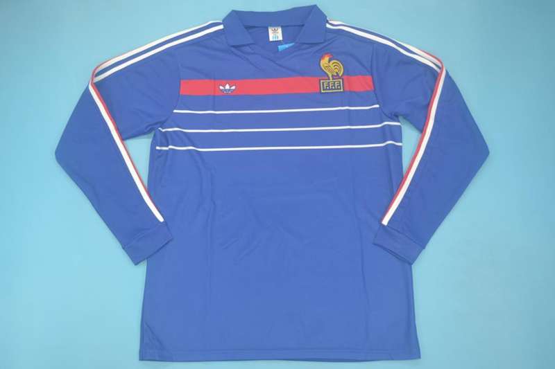 AAA(Thailand) France 1984 Home Retro Soccer Jersey(L/S)