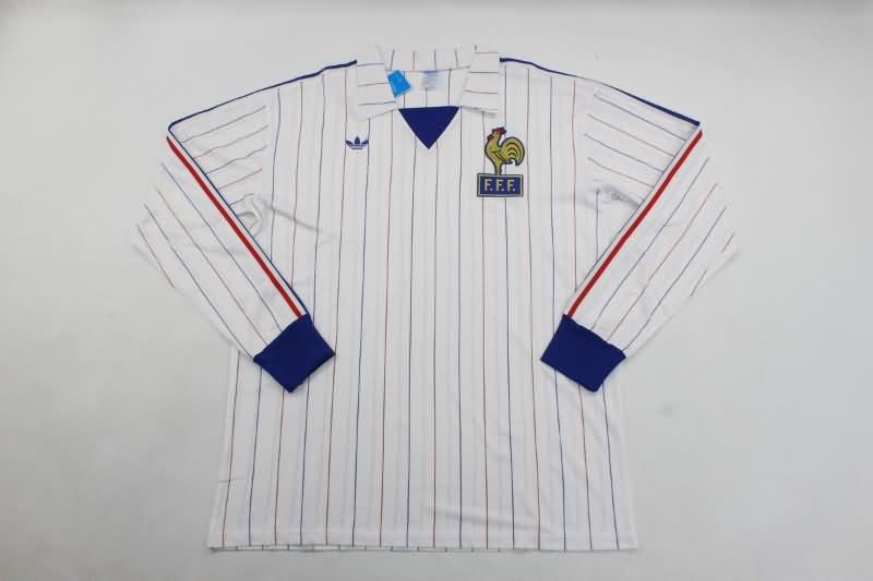 AAA(Thailand) France 1980/82 Away Long Sleeve Retro Soccer Jersey