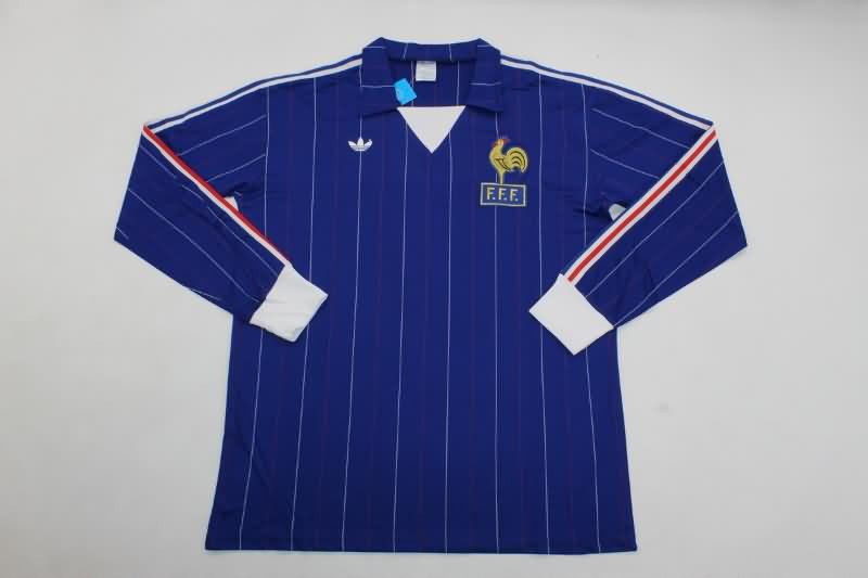 AAA(Thailand) France 1980/82 Home Long Sleeve Retro Soccer Jersey