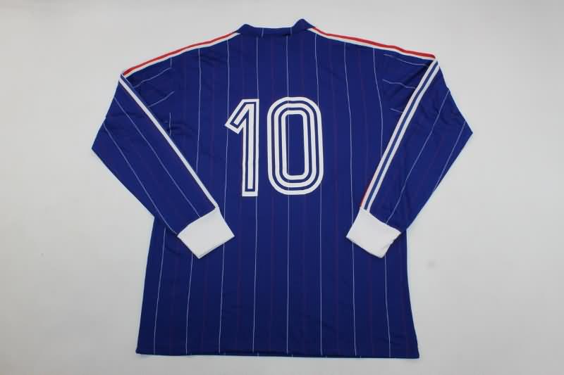 AAA(Thailand) France 1980/82 Home Long Sleeve Retro Soccer Jersey