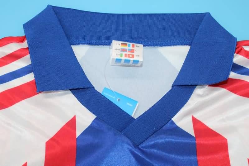 AAA(Thailand) France 1990/92 Home Long Sleeve Retro Soccer Jersey