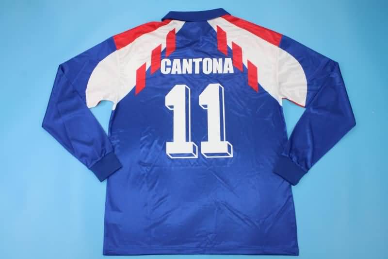 AAA(Thailand) France 1990/92 Home Long Sleeve Retro Soccer Jersey