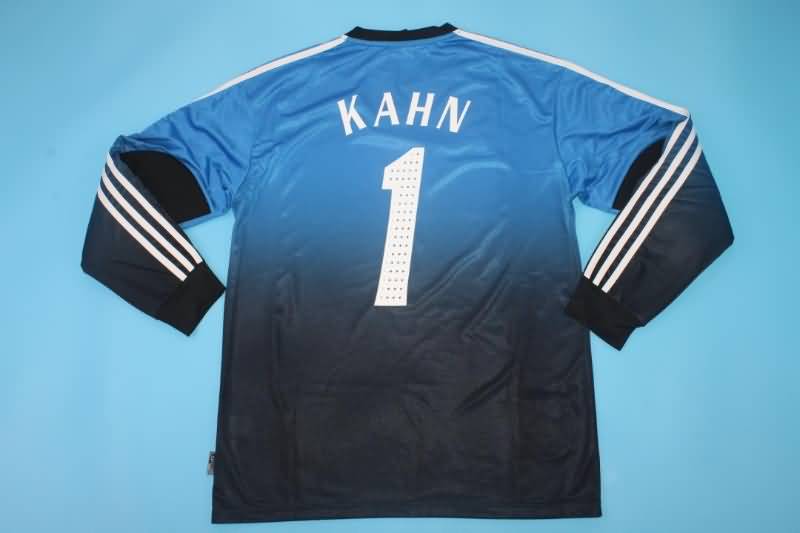 AAA(Thailand) Germany 2002 Goalkeeper Black Blue Long Retro Soccer Jersey