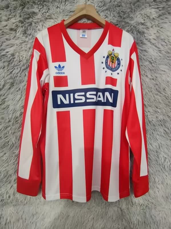 AAA(Thailand) Guadalajara 1990/91 Home Retro Long Sleeve Soccer Jersey