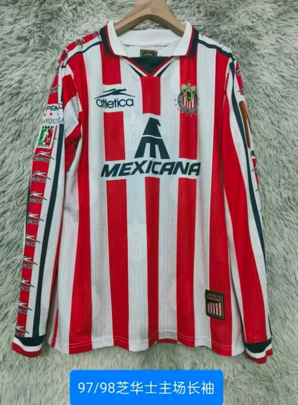 AAA(Thailand) Guadalajara 1997/98 Home Long Sleeve Retro Soccer Jersey
