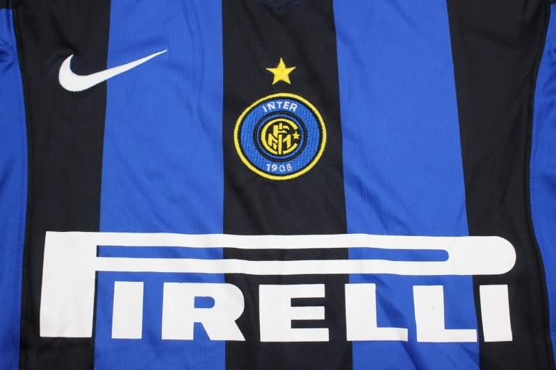 AAA(Thailand) Inter Milan 2004/05 Home Retro Long Sleeve Soccer Jersey