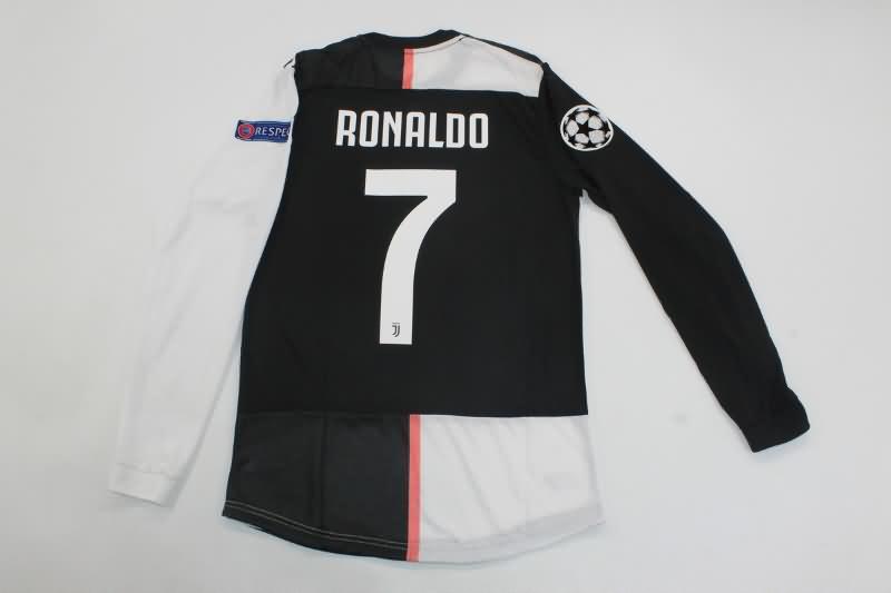 AAA(Thailand) Juventus 2019/20 Home Long Sleeve Retro Soccer Jersey